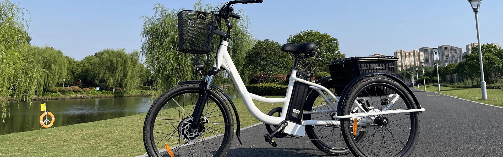 3 Wheel Electric Bicycle with Basket