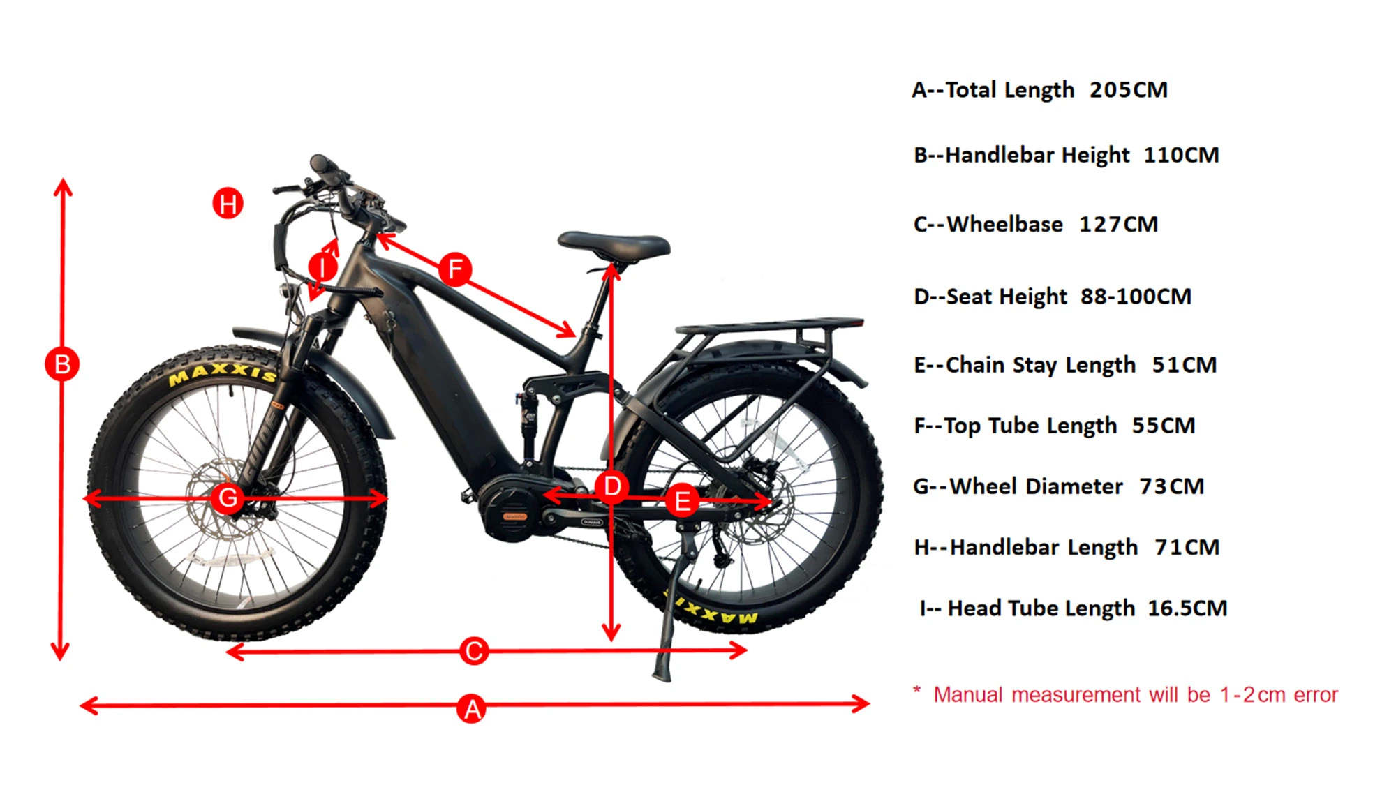 Geometry Of 1000w Mid Drive Electric Bike of M-08 Pro.webp