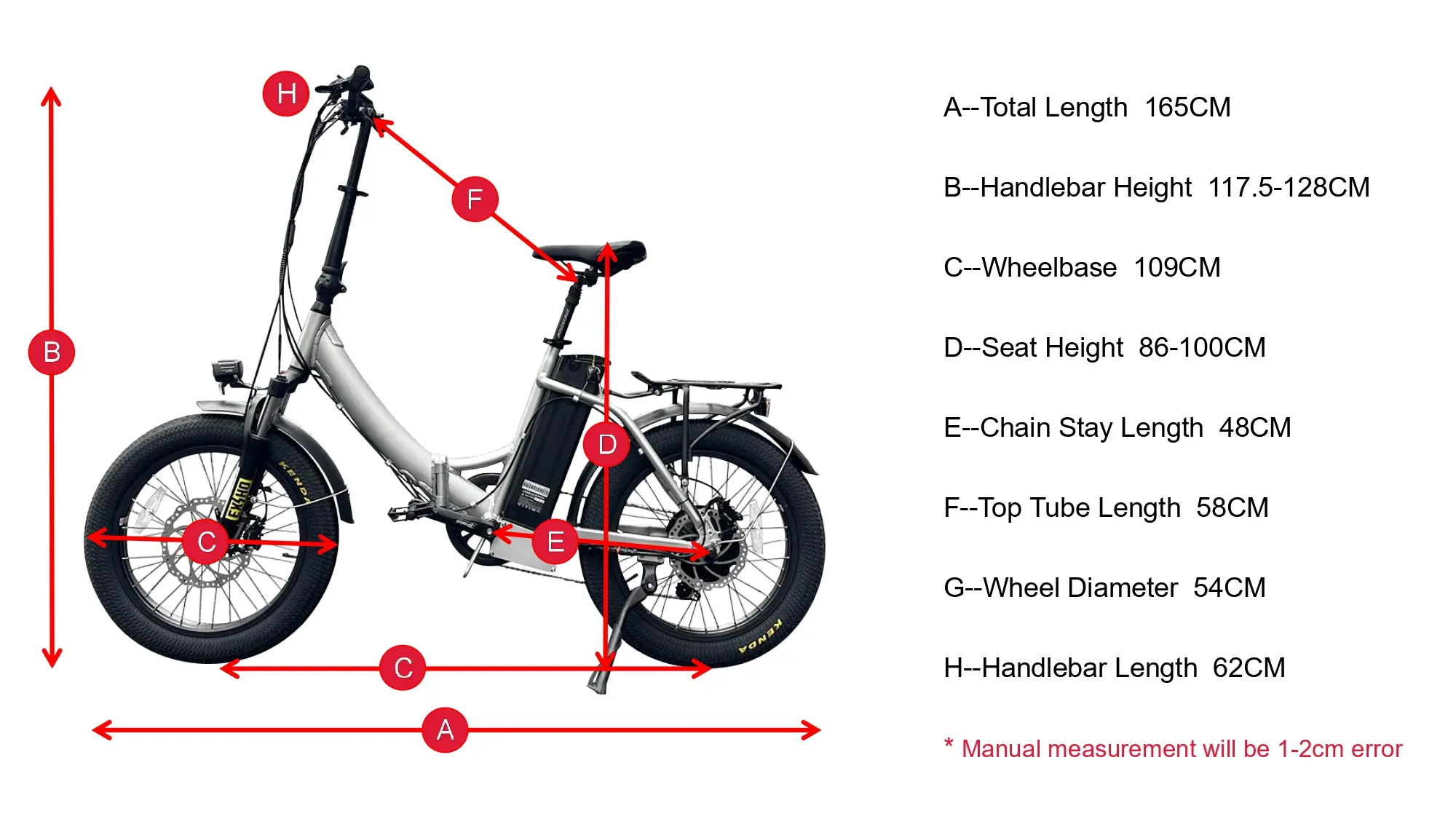 Geometría de la bicicleta eléctrica plegable