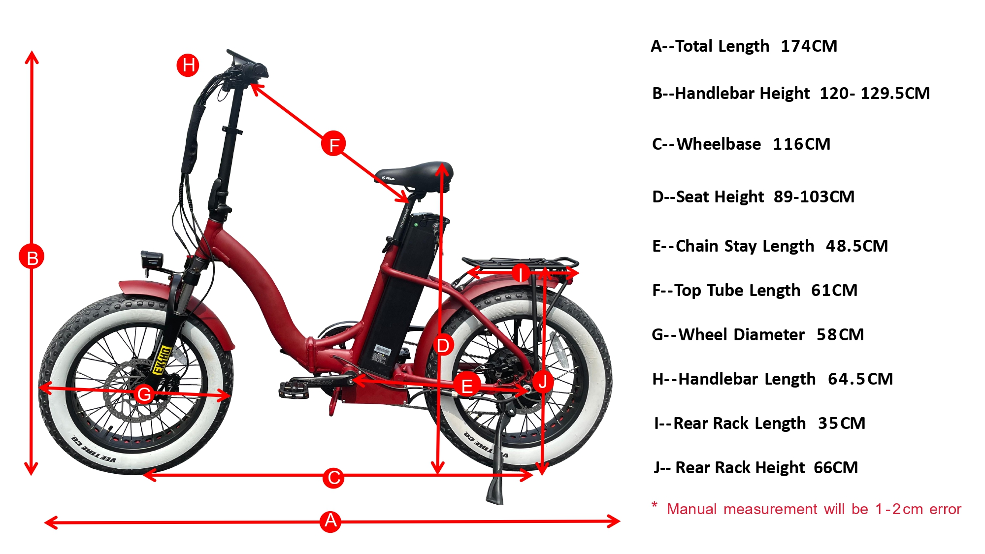 Geometría de la bicicleta eléctrica 52V