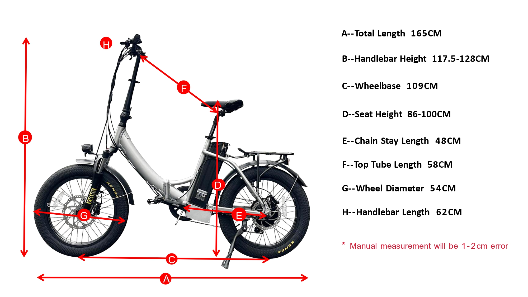 Geometría de la mini bicicleta eléctrica